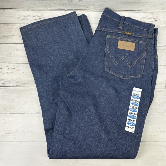 VTG‎ Wrangler Jeans Men 36x30 Blue Slim Straight Cowboy Cut Pants 946DEN USA - Picture 1 of 14